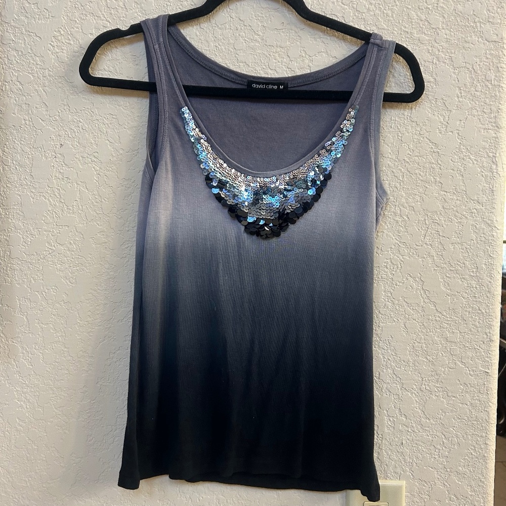 David Cline Sequins Tank Top. Size M. NWOT